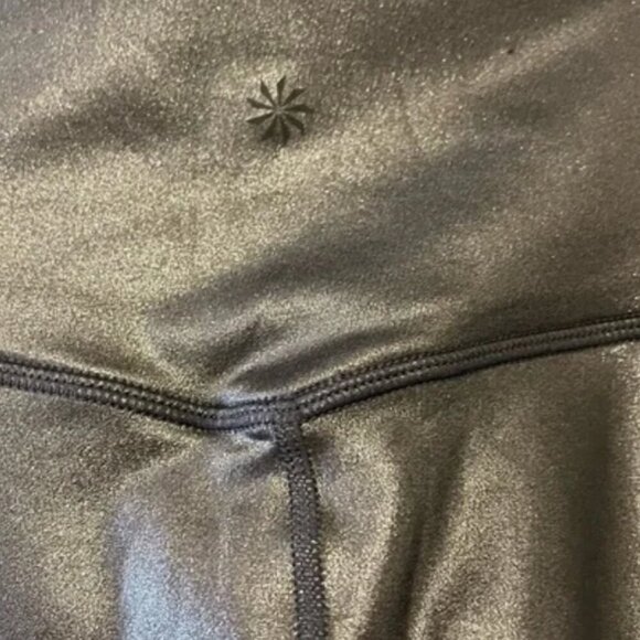 Athleta Inclination Moto Shimmer Tight Leggings Black size Medium - Picture 5 of 6